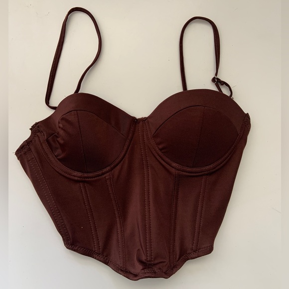 5 FOR 40 🎉 Brown Corset Top - Picture 1 of 2